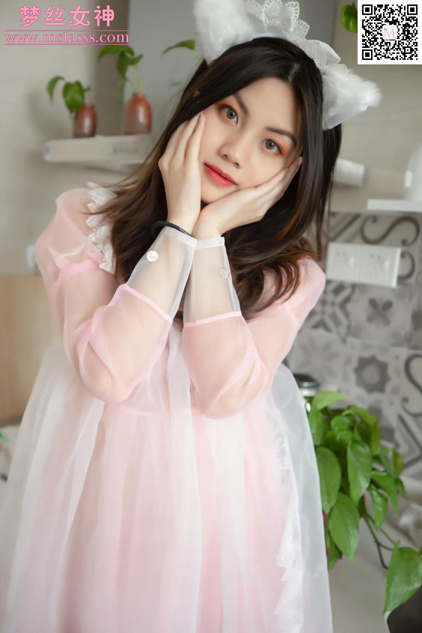 [MSLASS梦丝女神] 2020.04.18 NO.109 VV 粉红女仆 [62P]插图8